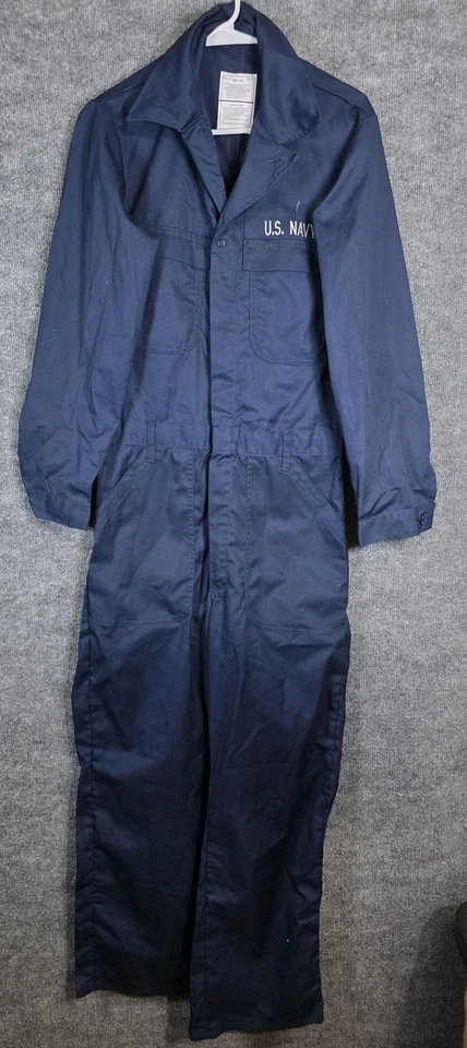 U.S. Navy Utility Coveralls Mens 36L Navy Blue Propper Embroidered Uniform USN - Image 1 of 4