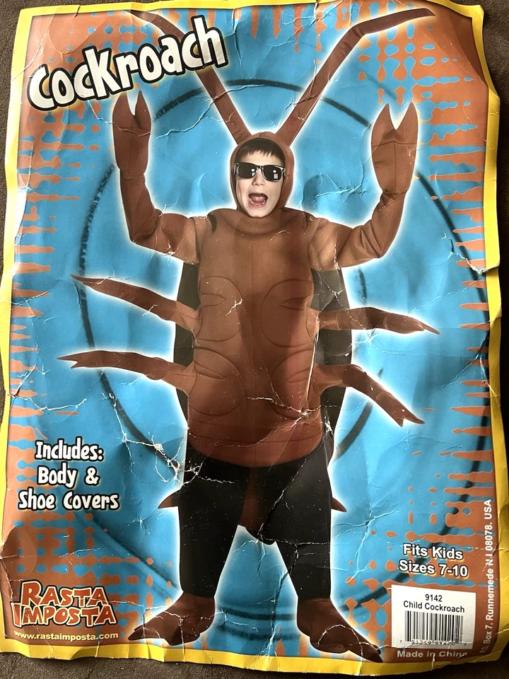 Fantasia de barata infantil tamanho 7-10 engraçado Halloween inseto animal inseto novidade - Imagem 1 de 4