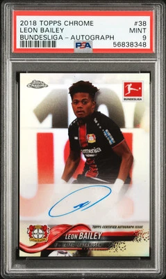 2018 TOPPS CHROME BUNDESLIGA AUTO #38 LEON BAILEY PSA 9 - Image 1 of 2