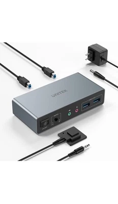 Conmutador KVM Unitek 2 Monitores 2 Computadoras 4K@60Hz HDMI+Displayport Doble Monitor... Foto 1 de 4