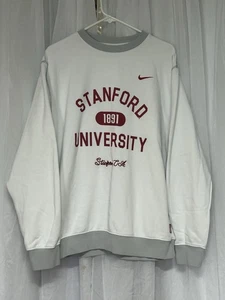 Stanford University Sweatshirt Mens XL White Crewneck Nike Sweater College Adult - Picture 1 of 8
