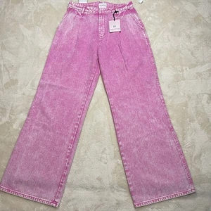 Avec Les Filles High Rise Plissee Hose Wide Leg 90s Pink Neu mit Etikett Gr. 29 Barbiecore - Bild 1 von 13