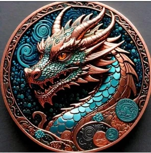 🔥NEW PROOF EDITION🔥2024 Copper Lunar Dragon 33g In LIMITED COA BLISTERPACK - Picture 1 of 4
