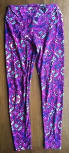 EUC LuLaRoe Magenta Floral Print Leggings OS One Size Super Soft - Picture 1 of 3