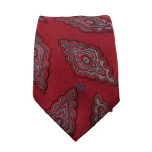 Christian Dior Tie Red Gray Abstract Silk Blend Classic 3.5" Vintage Necktie - Picture 1 of 5