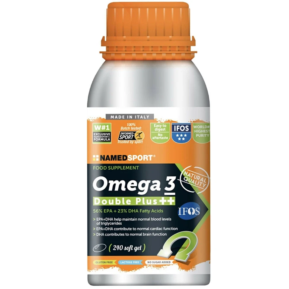 NAMEDSPORT Omega 3 Double Plus Integratore Alimentare di Acidi Grassi - 240 Capsule