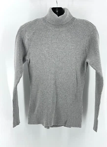Basic Editions Women's Gray Long Sleeve Turtleneck Knit Sweater Top Size Medium - Picture 1 of 10