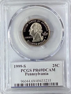 1999-S Pennsylvania State Proof Quarter **PCGS PR69DCAM** - Picture 1 of 2