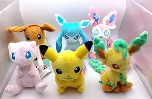 Pokemon Fit Cute Plush Toys "Pikachu, Eevee, Sylveon, Glaceon, Leafeon, Mew" - Picture 1 of 15