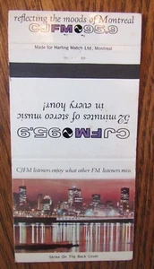 RADIO STATION MATCHBOOK COVER: CJFM 95.9 (MONTREAL, QUEBEC) -K14 - Picture 1 of 1