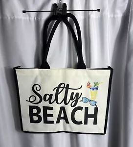 Salty Beach Tote Bag NWT Beach, Multi-use, Reuseable, Canvas, Two-Tone Tote - Picture 1 of 5