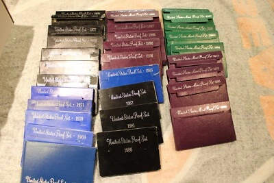 1968 - 1998 PROOF sets - Lot of 31 Sets . 3 KENNEDY HALFS 40% SILVER. FREE SHIP! - Image 1 of 2
