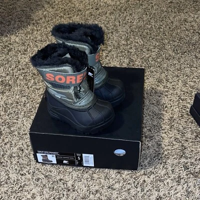 SOREL Toddler Snow Commander Waterproof Insulated Boots Size 5 Stone Green - Image 1 of 4