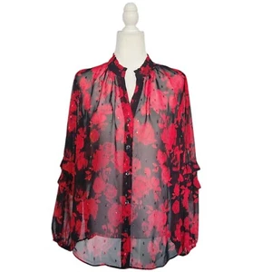 Chico's Rose transparente Rüschenbluse Damengröße 10 adrette Date Night - Bild 1 von 11