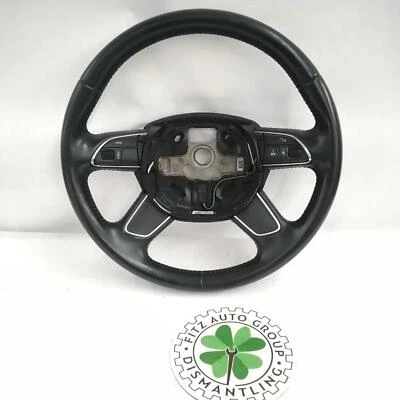 2015 AUDI A4 BLACK LEATHER 3-SPOKE STEERING WHEEL ID#4L0419091AC OEM - Image 1 of 4
