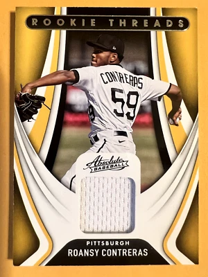 2022 Absolute Roansy Contreras Rookie Threads Jersey Relic RC RT-RC Pirates MINT - Image 1 of 2