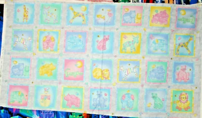 DIVERTIDOS ANIMALES BLOQUES BEBÉ CON FONDO GRIS - TELA 100% ALGODÓN Foto 1 de 4