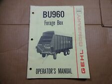 Gehl BU960 Forage Box Owners Operators Manual 1/82