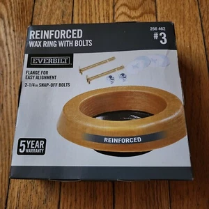 Reinforced Toilet Wax Ring Plastic Horn With Zinc-Plated Toilet Bolts New - Picture 1 of 5