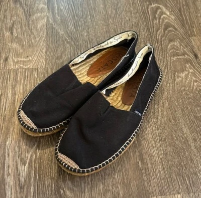 Sapato Slip On Viscata Barcelona Preto Espadrille Feito à Mão Na Espanha Tamanho 37 6.5-7 - Imagem 1 de 4