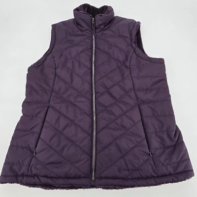 Free Country 女式人造毛皮反壳紫色 XL 背心。 0500B — 第 1/4 张图片