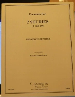 Trombone Quartet 2 Studies (1 & 10)  20 Studies for Guitar by Sur arr Darmiento - Image 1 of 4