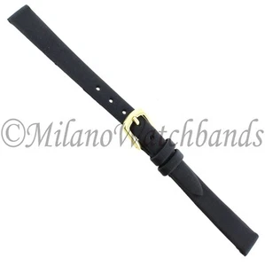 11mm Milano Black Genuine Calfskin Leather Unstitched Ladies Watch Band 17020 - Picture 1 of 3