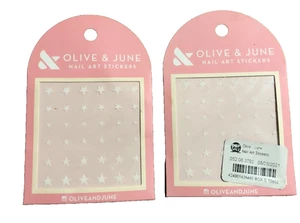 Olive and June White Stars Nail Art Stickers 36 Count - Lot of 2 - Picture 1 of 2