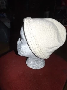 Ann Taylor Cashmere Damen Beige Glitzer Winter Strick Beanie Mütze (Neu mit Etikett) - Bild 1 von 2