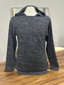 Suéter Paka Sudadera con Capucha Talla Mediana Real Alpaca Gris Jaspeado Manga Larga Tejido - Imagen 1 de 9