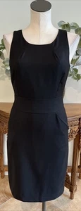 J Crew Suiting Women’s SZ 10 Black 100% Wool Sheath Dress Lined Back Zip & Vents - Picture 1 of 7