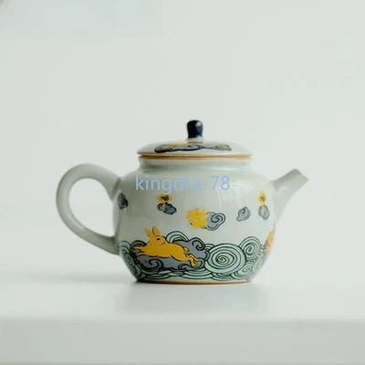 Tetera de cerámica pintada a mano Happy Golden Rabbit de 100 ml tetera de kung fu Foto 1 de 4