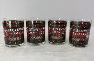 HOUZE Vintage Seasons Greetings Tumbler Glasses Set of 4 - Picture 1 of 9