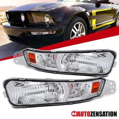 Fit 2005-2009 Ford Mustang GT Bumper Lights Signal Parking Lamp Left+Right 05-09 Foto 1 de 4