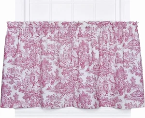 Juego de cortinas ELLIS Victoria Park TOILE nivel algodón cocina rojo 68X30 - Imagen 1 de 12