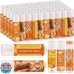 Siifert 50 Pcs Fall Pumpkin Pie Scented Lip Balms Favors Bulk Halloween Party - Picture 1 of 5