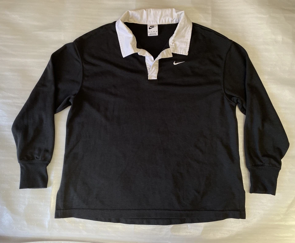 Camiseta polo Nike cuello en contraste para mujer talla XS negra manga larga informal Foto 1 de 4