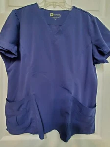 Marvella by White Cross Scrub Top Size XL-Navy Classic V-Neck-Chest 26"/L 26.5" - Picture 1 of 4