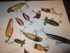Lot of 11 Vintage Fishing Lures HEDDON FRED ARROGAST DAREDEVIL HULA POPPER