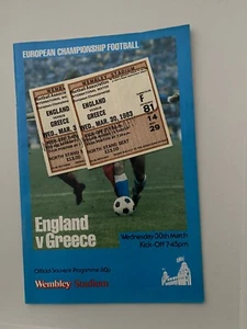 Greece V England V.I.P Tickets And Programme 1983 Missprint No Date On Cover - Picture 1 of 1