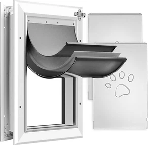 Heavy Duty Aluminum Large Dog Door with Lock, 3 Flap Insulated Dog Door - Picture 1 of 7