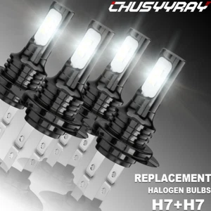 Kit combinado de 4 bombillas LED H7 haz alto + bajo 6500K súper blanco brillante - Imagen 1 de 12