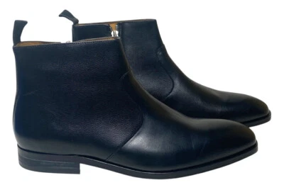 PS by Paul Smith Ankle Boots Zip Black Leather Mulder 10.5 US / 9.5 UK Dax Grain - Image 1 of 4