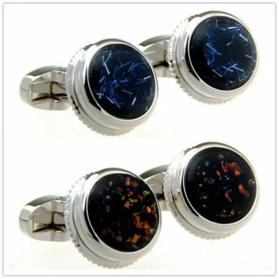 Herren Hemd Manschettenknopf Französisch Mode Runde Form Manschettenknöpfe - Bild 1 von 4