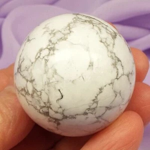 Howlite 38mm sphere 'Still the Mind' 94g SN52276 - Picture 1 of 4