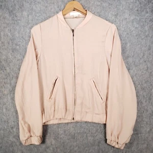 H&M Jacket Womens 36 Pink Peach Full Zip LIghtweight Soft Ladies - Picture 1 of 8
