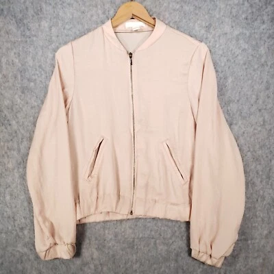 Chaqueta H&M Mujer 36 Rosa Melocotón Cremallera Completa Ligera Suave Damas Foto 1 de 4