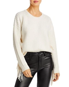 Splendid Women's Britain Fringe Sleeve Sweater Beige M B4HP $188 - Picture 1 of 6
