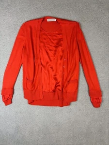 Preen Line Two In One Top  Cardigan Silk,cashmere,& Viscose Holiday  Red Size S - Picture 1 of 13