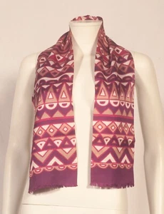 60'S FRENCH VINTAGE LONG PRINT TWO LAYERS SCARF 48" x 4" - Picture 1 of 2